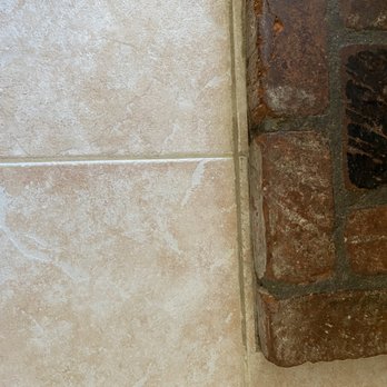 Stanley Steemer - you can see the dark line of grout in front of the brick where the machine did not reach. - Carpet Cleaning Near Me - Azusa, California Stanley Steemer - you can see the dark line of grout in front of the brick where the machine did not reach. - Carpet Cleaning Near Me - Azusa, California