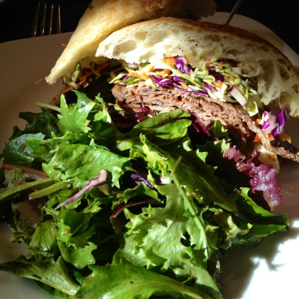 The Gunrock - Lemongrass Steak Sandwich. Bravo! - New American Near Me - Davis, California The Gunrock - Lemongrass Steak Sandwich. Bravo! - New American Near Me - Davis, California