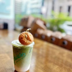 Goddess and the Baker, 44 E Grand - Matcha with oat milk
