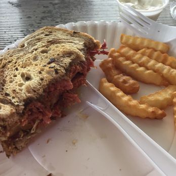 Lochloosa Harbor Fish Camp - Half of a Rueben with fries, homemade pastrami - Fishing Near Me - Hawthorne, Florida