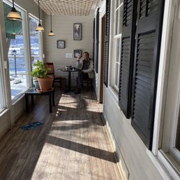 Lots of room between tables!  Porch table