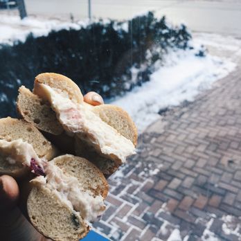 Bagels-4-U - Livingston - mini bagel (only comes as plain) with cran walnut cream cheese - Bagels Near Me - Livingston, New Jersey Bagels-4-U - Livingston - mini bagel (only comes as plain) with cran walnut cream cheese - Bagels Near Me - Livingston, New Jersey