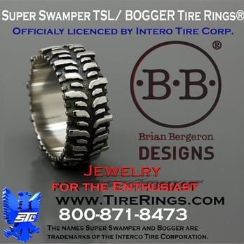 Brian Bergeron Designs - Swamper Bogger Tire Ring by Brian Bergeron Designs - Jewelry Near Me Brian Bergeron Designs - Swamper Bogger Tire Ring by Brian Bergeron Designs - Jewelry Near Me