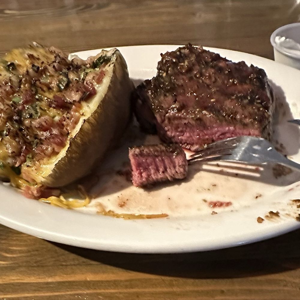 8pm ribeye dinner w loaded potato