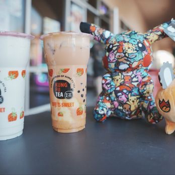 Kung Fu Tea - Pack it up and let's go. Tropical Slush. Honey Thai Milk Tea. Plushies won from the claw machine. - Bubble Tea Near Me - Rancho Cucamonga, California Kung Fu Tea - Pack it up and let's go. Tropical Slush. Honey Thai Milk Tea. Plushies won from the claw machine. - Bubble Tea Near Me - Rancho Cucamonga, California