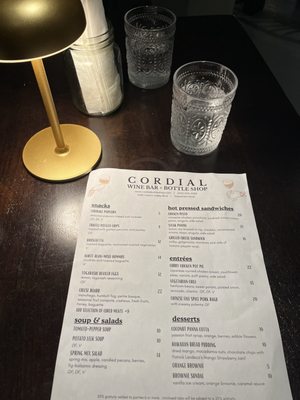 Menu photo 1 Cordial Cellar + Lounge Castro Valley, CA