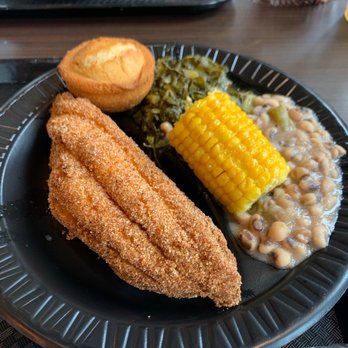 Pannie-George’s - Fried fish, corn, greens and field peas. - Southern Near Me - Montgomery, Alabama