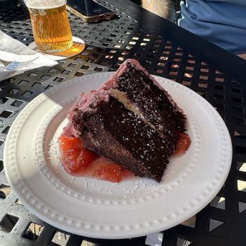 Two Guys Brewing - Dessert feature- chocolate cake with peanut butter and strawberry filling and strawberry icing - Breweries Near Me - Wyoming, Michigan Two Guys Brewing - Dessert feature- chocolate cake with peanut butter and strawberry filling and strawberry icing - Breweries Near Me - Wyoming, Michigan