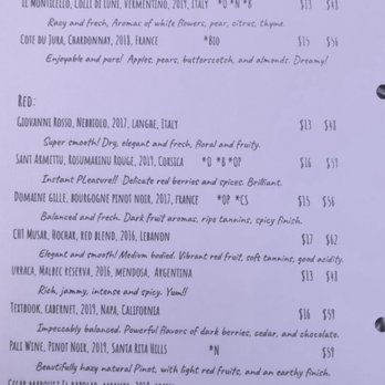 Ora  - Wine menu - Wine Bars Near Me - San Francisco, California