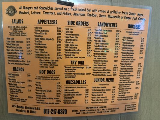 Menu photo 1 Rick’s Mansfield, TX