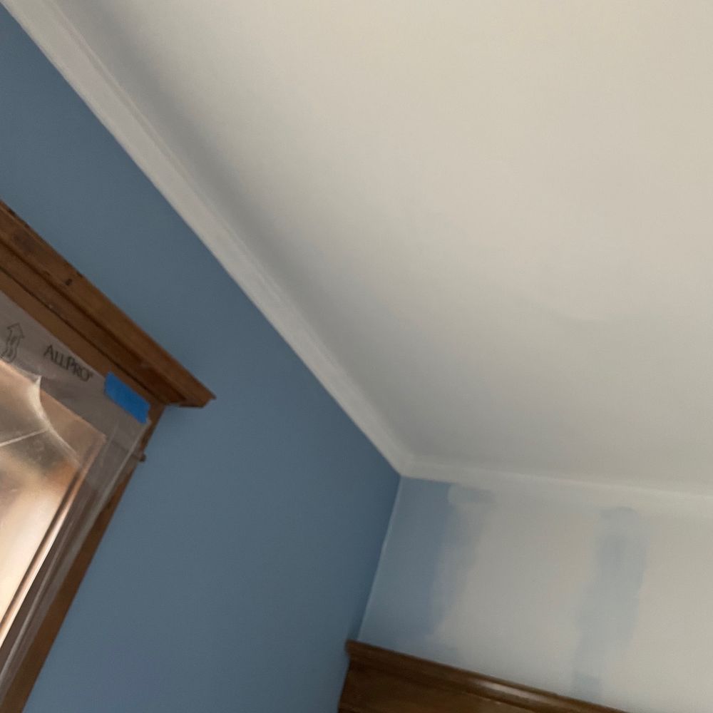 ML Home Interior Remodeling - WIP: What bubbled plaster ceiling water spot?? All gone. Impressively level. - Painters Near Me - Franklin Park, Illinois ML Home Interior Remodeling - WIP: What bubbled plaster ceiling water spot?? All gone. Impressively level. - Painters Near Me - Franklin Park, Illinois