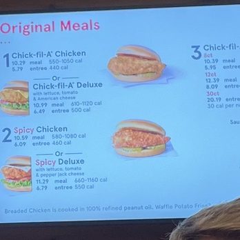 Chick-fil-A - The menu! - Fast Food Near Me - Honolulu, Hawaii