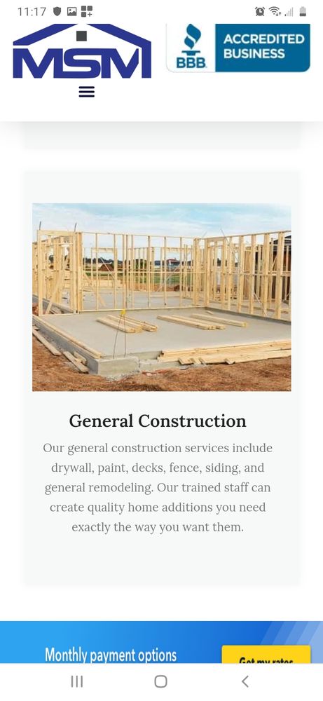 Slide of MSM Construction and Roofing