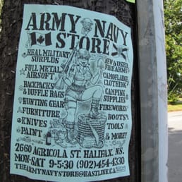 poster for Army Navy store