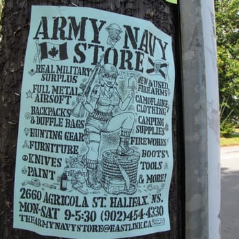 Halifax Army Navy Store - poster for Army Navy store - Outdoor Gear Near Me - Halifax, Nova Scotia