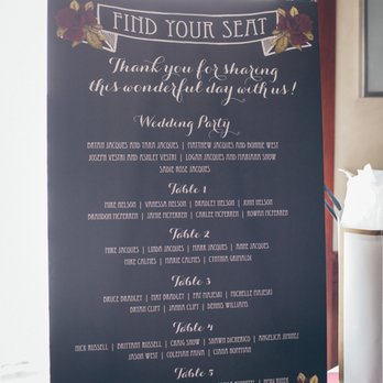 J & J Printing - Wedding Seating Chart - Printing Services Near Me - Manteca, California