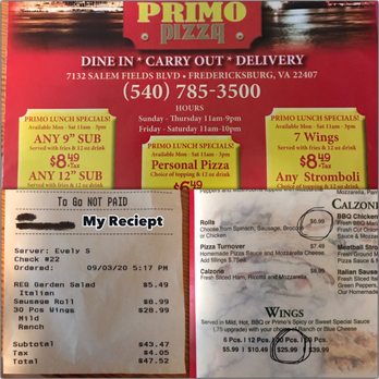 Primo Pizza - My summary - Pizza Near Me - Fredericksburg, Virginia Primo Pizza - My summary - Pizza Near Me - Fredericksburg, Virginia