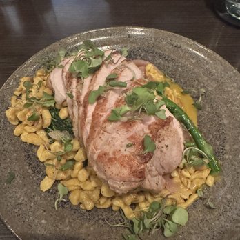Heritage - Roasted Pork loin with curried spaetzle - New American Near Me - Richmond, Virginia