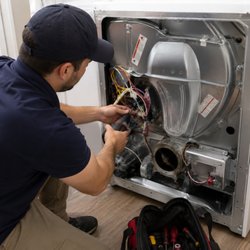 BossFixAppliances - Dryer repair in progress - inspecting internal components and wiring