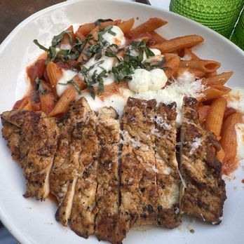 Jake's - Penne Alla Cheeka with Blackened Garlic Chicken - New American Near Me - Palm Springs, California Jake's - Penne Alla Cheeka with Blackened Garlic Chicken - New American Near Me - Palm Springs, California
