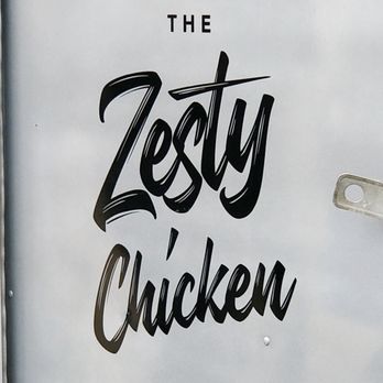 The Zesty Chicken - a close up of a sign - Food Trucks Near Me The Zesty Chicken - a close up of a sign - Food Trucks Near Me