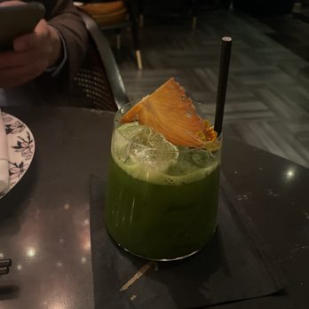 Fuhu - Green Gold cocktail, gotta love a drink with matcha, pineapple, and jalapeño! Right up my alley - Asian Fusion Near Me - Las Vegas, Nevada