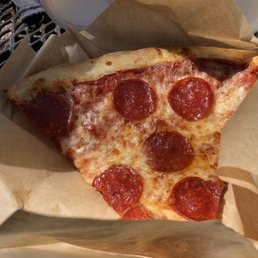 Slice of pepperoni pizza
