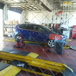 Oil change in progress Oil change in progress