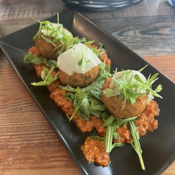 The Kitchen - Crab and Lobster Farro Arancini - New American Near Me - Safety Harbor, Florida The Kitchen - Crab and Lobster Farro Arancini - New American Near Me - Safety Harbor, Florida