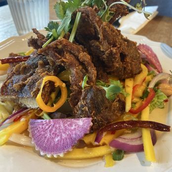 Thai Social - Soft shell crab mango salad - so yum - Thai Near Me - New York, New York Thai Social - Soft shell crab mango salad - so yum - Thai Near Me - New York, New York
