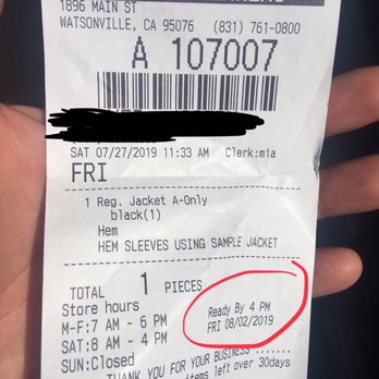 Shalom Cleaners - It's currently, 11:28am on Saturday (08/03/19). Don't expect your clothing to be ready on time, especially if you have major events. - Dry Cleaning Near Me - Watsonville, California Shalom Cleaners - It's currently, 11:28am on Saturday (08/03/19). Don't expect your clothing to be ready on time, especially if you have major events. - Dry Cleaning Near Me - Watsonville, California