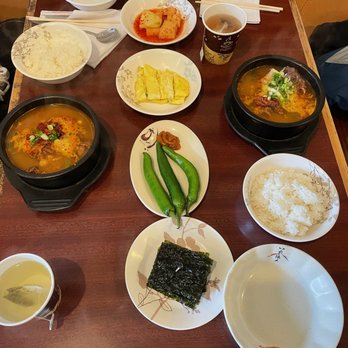 Parksanbal - spicy galbitang x 2, side dishes in the middle - Korean Near Me - Flushing, New York Parksanbal - spicy galbitang x 2, side dishes in the middle - Korean Near Me - Flushing, New York