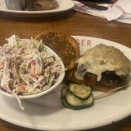 Umami burger . First , the pickle were incredible and I hate pickles . They were sweet unlike regular pickles . Burger was delicious! Umami burger . First , the pickle were incredible and I hate pickles . They were sweet unlike regular pickles . Burger was delicious!