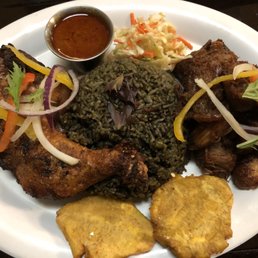 Fried Pork (Griyo) & Fried Chicken & Fried Plantains with Djon Djon