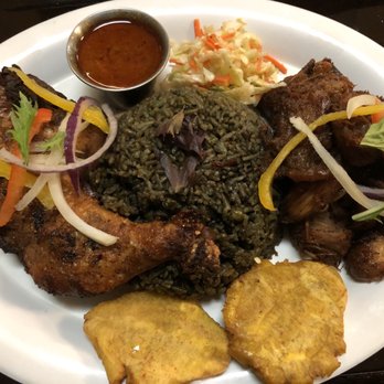 Kizin Creole Restaurant - Fried Pork (Griyo) & Fried Chicken & Fried Plantains with Djon Djon - Haitian Near Me - Chicago, Illinois