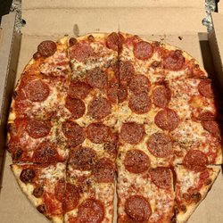 Tomaso's Pizza - Pepperoni pizza razor thin crust pizza - always a must when I cruise though CR!
