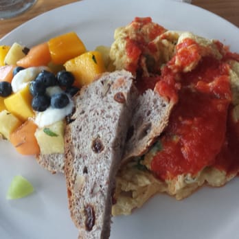Blue Collar - Veggie Scramble with side of fruit. - Comfort Food Near Me - Miami, Florida