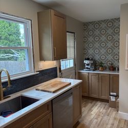 A view of our cabinets and kitchen designed by Home Surplus