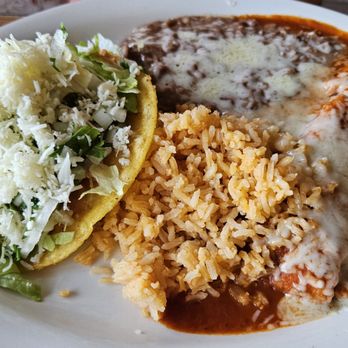 Molcajete Grill - The chicken hard taco was fine. The chicken tamales were amazing! They come wet with red sauce and cheese. - Mexican Near Me - Huntington Beach, California