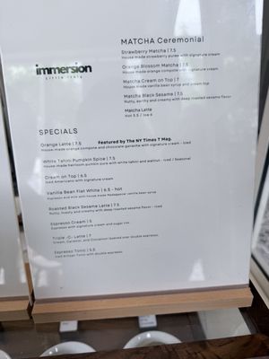 Menu photo 1 Immersion San Diego, CA