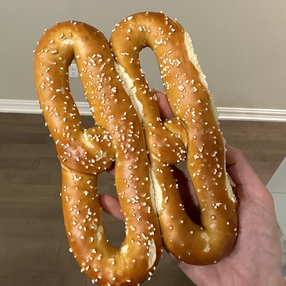 The Pretzelry - a hand holding two pretzels - Pretzels Near Me