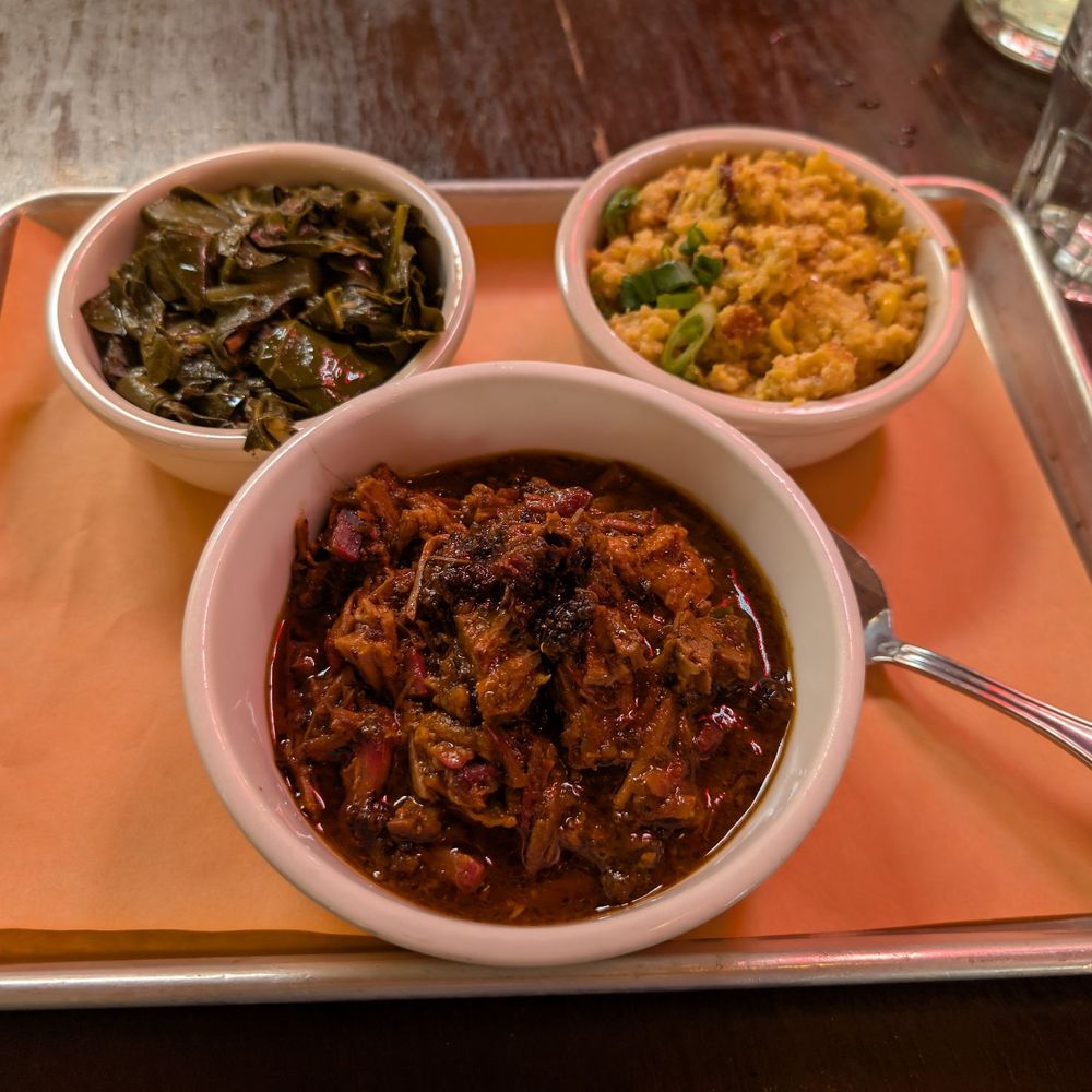 Jack's BBQ - Bellevue - Brisket Plate Collard Greens Corn Pudding - Cocktail Bars Near Me - Redmond, Washington