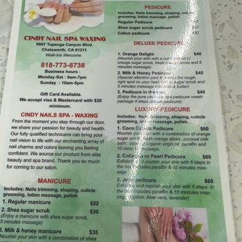 Cindy Nails Spa - Menu/services/prices - Nail Salons Near Me - Chatsworth, California Cindy Nails Spa - Menu/services/prices - Nail Salons Near Me - Chatsworth, California