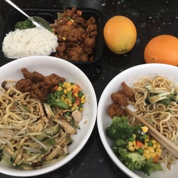Chef Z's - Chicken noodles w scallion oil   (before adding the hot peeper oil); Chongqing chicken w hot peppers - Szechuan Near Me - San Jose, California