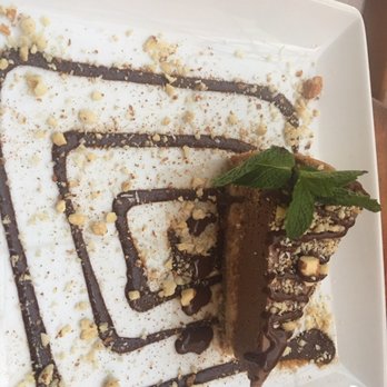 Green Temple - Kind of bitter chocolate sauce but the pie itself was to die for. - Vegetarian Near Me - Redondo Beach, California