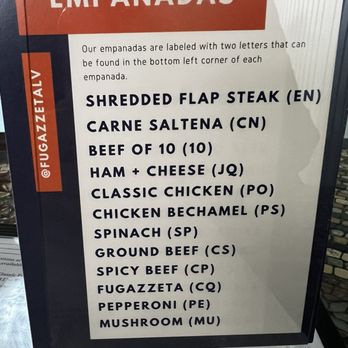 Fugazzeta Pizza & Empanadas - The different fillings and how they're coded on the empanadas - Pizza Near Me - Las Vegas, Nevada Fugazzeta Pizza & Empanadas - The different fillings and how they're coded on the empanadas - Pizza Near Me - Las Vegas, Nevada