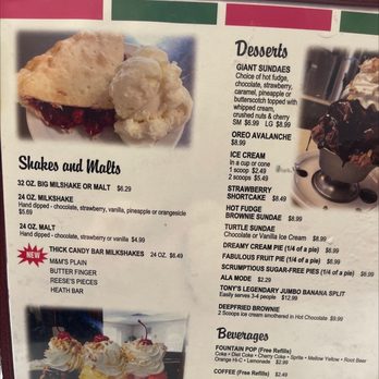 Tony's Restaurant-Shields - menu for desserts - Restaurants Near Me - Saginaw, Michigan Tony's Restaurant-Shields - menu for desserts - Restaurants Near Me - Saginaw, Michigan