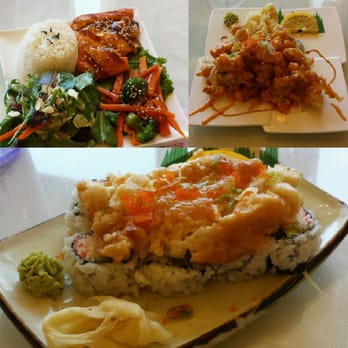 Roll Roll - Collage from top left: salmon teriyaki plate, popcorn lobster roll, baked scallop roll. - Japanese Near Me - Los Angeles, California Roll Roll - Collage from top left: salmon teriyaki plate, popcorn lobster roll, baked scallop roll. - Japanese Near Me - Los Angeles, California