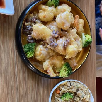 wu's Crab - Honey Walnut Fried Shrimp & veggie fried rice - Seafood Near Me - Layton, Utah