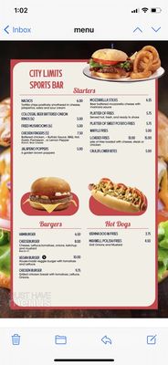 Menu photo 2 City Limits Sports Bar Chicago, IL